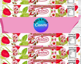 Strawberry Shortcake Digital Water Label