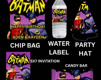 Batman Party Bundle - Party Favors- Edit In Canva -
