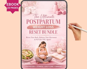 Postpartum Weight Loss Reset eBook | New Mom Fitness & Wellness Guide | Post Baby Body Reset Bundle
