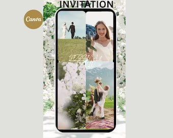 Animated Wedding Invitation Video: Custom Digital Canva Template
