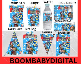 Toy Story Party favor bundle -Chip bag- water labels