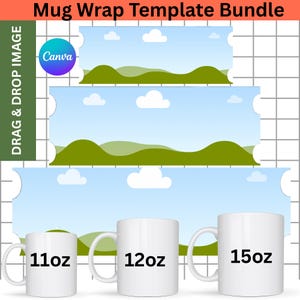 Becherverpackungs-Vorlagenset: Sublimationsdesign, SVG PNG DXF, Canva bearbeitbar