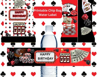 Casino Night Chip Bag WrappernLas Vegas Theme (Digital Download)