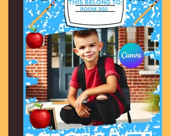 Printable Composition Notebook Cover Templates: Back To School (Editable PDF File)