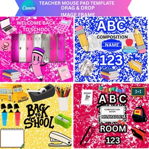 Teacher Mouse Pad Template: Back To School Gift (Canva Editable, Digital Download)