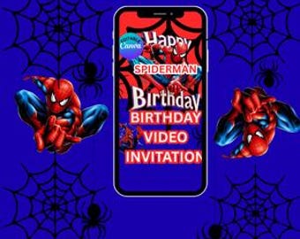 Animated Spider-Man Birthday Video Invitation (Digital Download MP4)