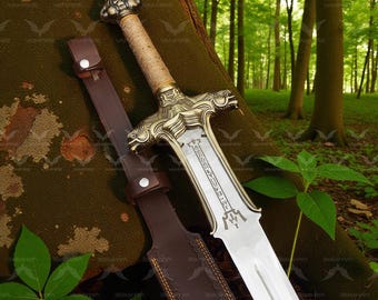 Hand forged Viking Sword, Conan the barbarian Sword Replica,  Medieval Sword , Roman Sword With Leather Sheath ,Anniversary Gift,