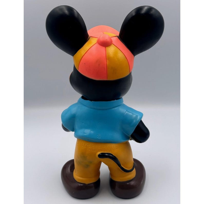 Figura de vinilo vintage de Mickey Mouse de Disney de 9 pulgadas, WDP Japón, coleccionable de los años 60-70 imagen 3