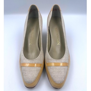 slim fit dress slacks Floral Erica Women's Wide Width Low Heel Dress Shoes Gold / 6.5 E main image 1