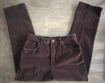VTG Bill Blass Brown Stretch 5 Pocket Cotton Blend Corduroy Pants Womens Size 10
