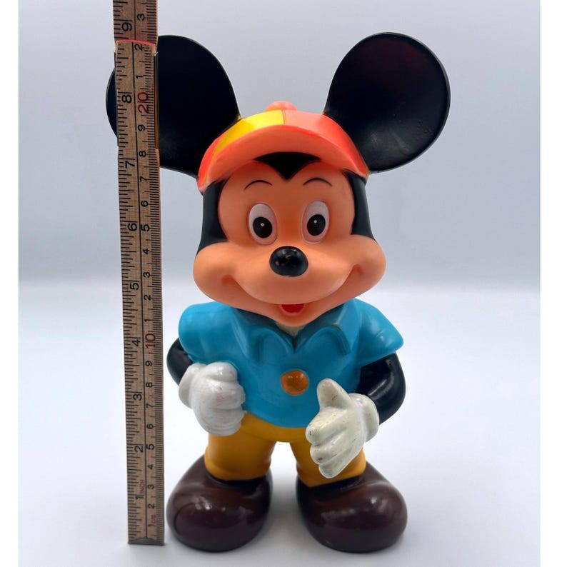 Figura de vinilo vintage de Mickey Mouse de Disney de 9 pulgadas, WDP Japón, coleccionable de los años 60-70 imagen 7