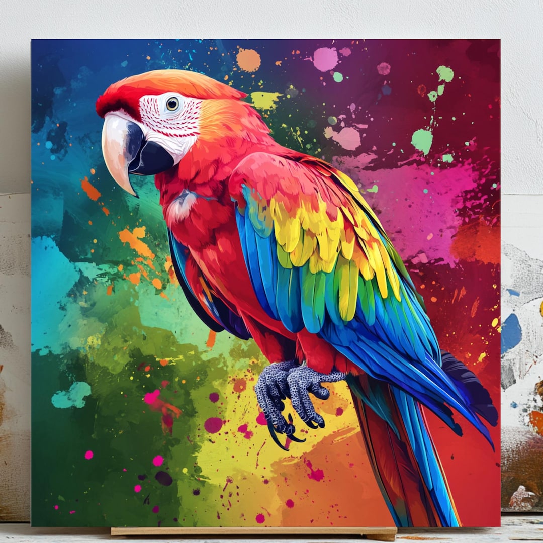 A closer look at Colorful Parrot Art Posters Prints