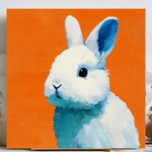 Vintage Rabbit Nursery Print: Woodland Animal Wall Art