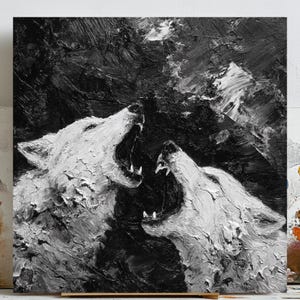 White Wolf Print: Arctic Wildlife Painting, Spirit Animal Art (Poster or Canvas)