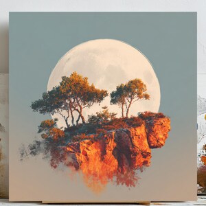 Moonlit Wall Art, Gothic Wall Art, Night Sky Art, Peaceful Wall Art, Romantic Wall Art, Digital Download Art,Nature Landscape Art,Home Decor