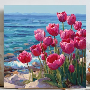 Tulip Wall Art, Tulips Wall Art, Floral Wall Art, Tulip Painting, Botanical Wall Art, Watercolor Tulips,Tulip Art,Flower Wall Art,Home Decor
