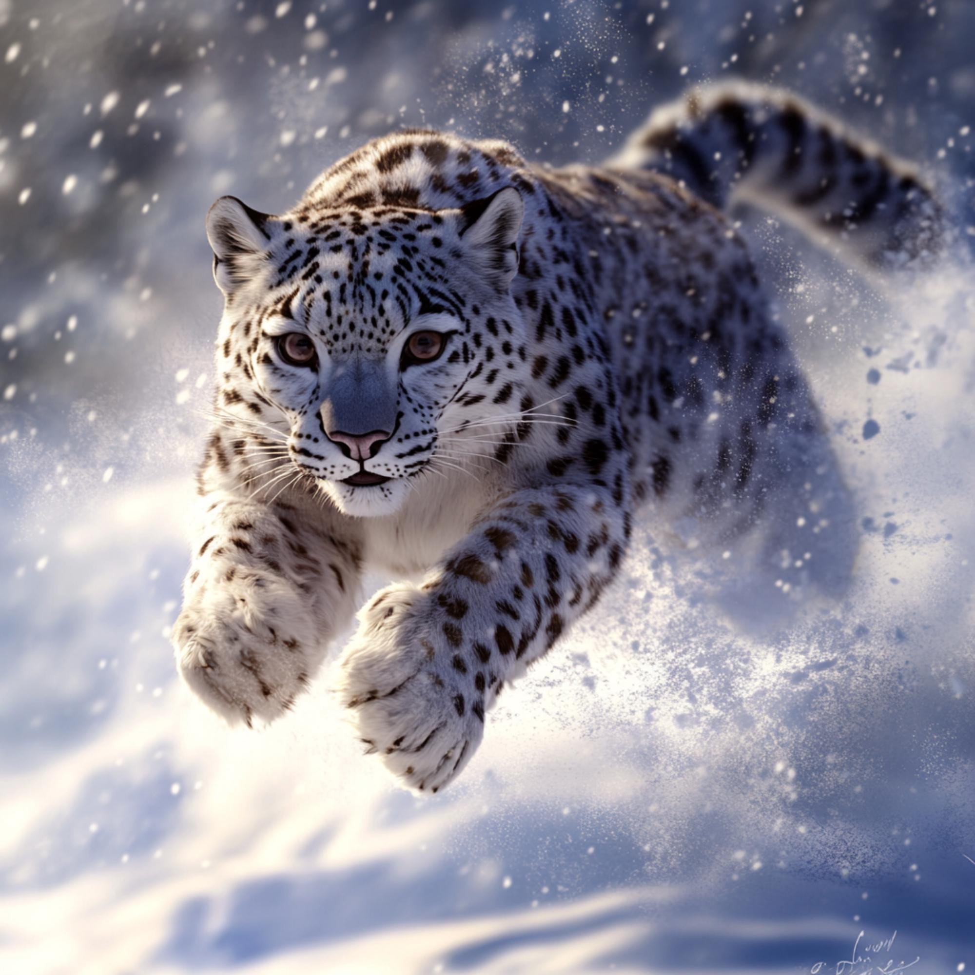Snow Leopard Poster: Arctic Wildlife Print, Big Cat Wall Art - Etsy