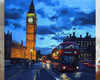 London Wall Art, Canvas Or Poster, London City Life, London Cityscape, London Decor, London Vibes, Living Room Decor, Wall Hanging