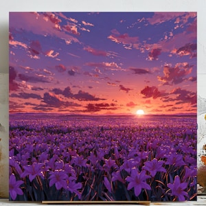 Lavender Field Art Print: Purple Flowers, Farmhouse Landscape