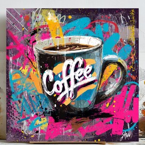 Minimalist Coffee Cup Print: Kitchen Cafe Wall Art