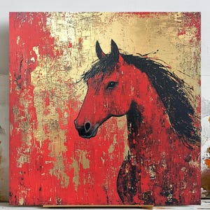 Abstract Horse Art, Modern Horse Print, Minimalist Horse Decor, Horse Silhouette, Digital Download, Printable Wall Art, Animal Lover Gift
