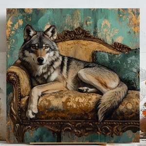 Wolf Canvas Print: Modern Wildlife Art for Living Room or Nursery