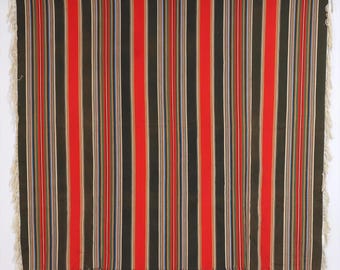 Impresionante sarape de Saltillo grande, antiguo chal mexicano negro y rojo grande