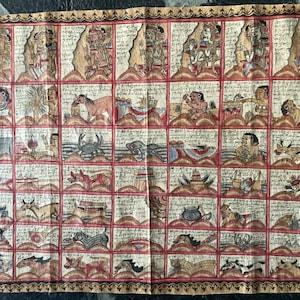 インドネシア バリ島 カマサン オトナン 神話 伝説 占い カレンダー Vintage Indonesian Kamasan Palintangan Astrological Calendar