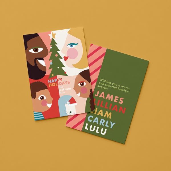 Custom Modern Portrait Holiday Card  | Exclusively on Etsy | New Design | Personalization | Digital or Printed Options