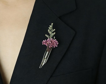 Broche floral personalizado, broche de vaso de flores faça você mesmo, mini prendedor de buquê para usar, presente de casamento, presente para o Dia das Mães