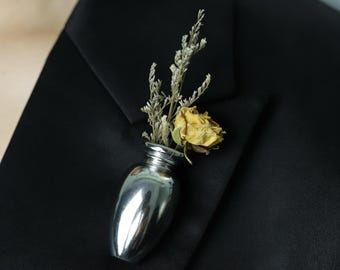Broche floral faça você mesmo, mini broche para buquê, broche de casamento, broche para vaso, presente de aniversário, presente para ela, acessório de casamento