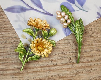 Broche de Flor do Mês de Nascimento, Broche de Flor de Aniversário, Broches Personalizados de Flor de Nascimento, Presente para Funeral, Presente de Condolências, Presente Memorial, Presente de Casamento