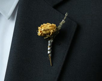 Broche floral personalizado, mini broche de buquê para usar no pescoço, broche de casamento, presente de aniversário, presente para o Dia das Mães, presente para ela, acessório de casamento
