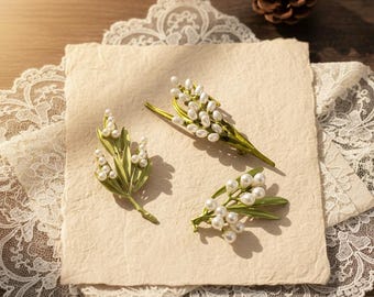 Broche de flor personalizado para aniversário, broche de flor do mês de nascimento, broche de casamento, broche de flor vintage em esmalte, presente de aniversário para ela/mãe