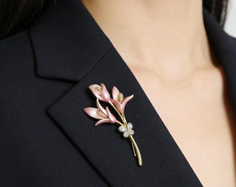 Broche de flor para aniversário, broche de flor feito à mão, alfinete de flor, broche de casamento, presente de aniversário para ela/mãe, presentes de Dia dos Namorados/aniversário de casamento