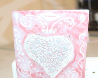 Red and White Strawberry Heart Nightlight