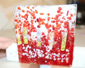 Red and White stitches Nightlight