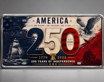 Amerika 250-jähriges Jubiläums-Metall-Nummernschild, Vaterländisches USA-Unabhängigkeitstag-Dekor