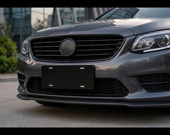 Targa automobilistica vuota in alluminio nero opaco, decorazione minimalista per auto (30 x 15 cm)