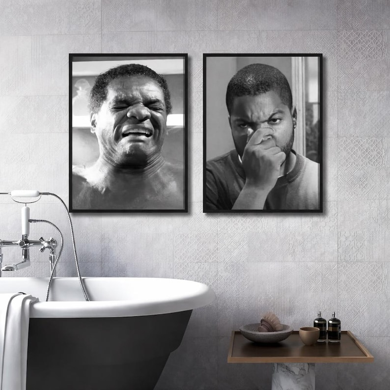 Funny Bathroom Wall Art Set, Black and White Comedy Prints, Vintage ...