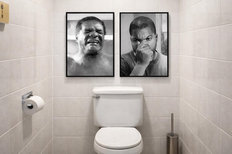 Funny Bathroom Wall Art Set, Black and White Comedy Prints, Vintage ...