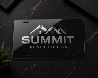 Custom Business License Plate, Company Logo Plate, Personalized Metal License Plate, Laser Engraved Aluminum Sign