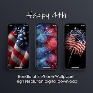 Patriotic Fireworks & Flag Phone Wallpaper - Vibrant 4th of July Design