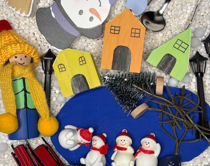 Snowmen At Night - A book inspired sensory bin