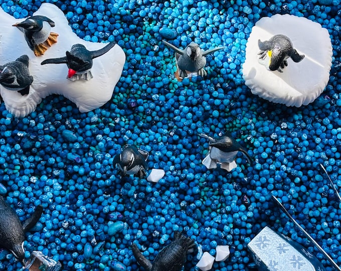 Penguins - Book inspired sensory bin