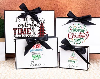 Personalisierte Weihnachtsgeschenk Tasche, Benutzerdefinierter Name, Urlaub Favor Bag