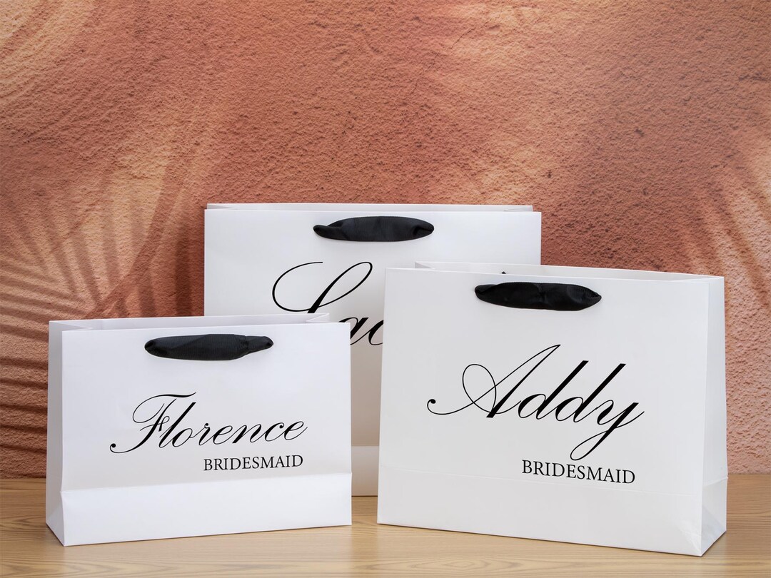 Personalized Bridesmaid Gift Bags – Elegant Wedding Party Favor - Etsy