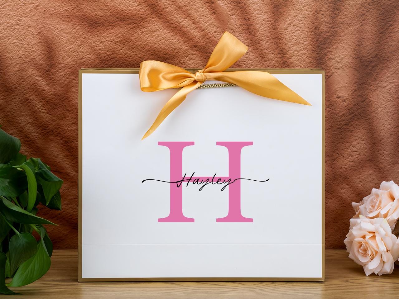 Personalized Name Gift Bag - Custom Wedding Party Favor, Gift for Her ...