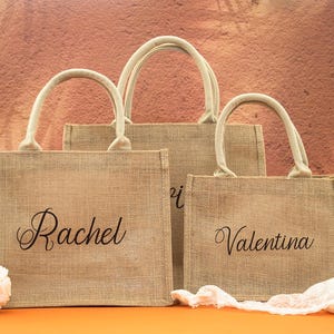 Personalized Bridesmaid Burlap Tote Bags,Beach Tote Bag with Name,Monogram Tote Bag, Bachelorette Party Gift Bags,Personalized gifts