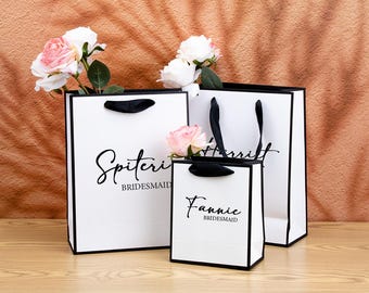 Personalized Name Gift Bags for Bridesmaid, Thank You Gift Bags, Birthday Gift Bags, Christmas Gift Bags, Wedding Gift Bags